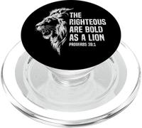 Les justes sont Audacieux comme Un Lion Proverbes chrétiens 28:1 PopSockets PopGrip pour MagSafe