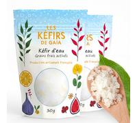 LES KÉFIRS DE GAÏA® - Kéfir d’eau - Grains de Kéfir de Fruit Frais Activés - 30g/60g - Fait en France - Kéfir non congelé - Guide d’utilisation et Recettes - Démarrez votre culture maintenant ! (60g)