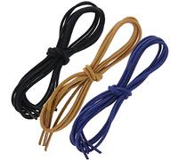 Les Lacets Français - Lacets ronds et épais - 3mm - 110cm - 100% coton - unisex - EN LOT : Noir/Marron Chameau/Bleu King - FABRIQUE EN FRANCE - Entreprise Patrimoine Vivant