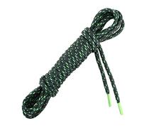 Les Lacets Français - Lacets ronds et très épais - RANDO - Pour des randonnées tout terrain - 110cm - 100% Polyester - Couleur : Anthracite/Vert Fluo - FABRIQUE EN FRANCE Entreprise Patrimoine Vivan