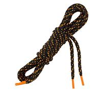 Les Lacets Français - Lacets ronds et très épais - RANDO - Pour des randonnées tout terrain - 150cm - 100% Polyester - Couleur : Noir/Orange - FABRIQUE EN FRANCE Entreprise Patrimoine Vivant