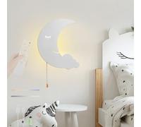 Les Lampes murales Lumineuses LED avec des tampons à télécommande avec Interrupteur de Cordon de Traction Battent pour Batterie pour Le Salon de la Chambre (Un Blanc)