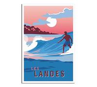 LES LANDES Poster décoratif moderne sur toile pour chambre à coucher Motif Surfeur