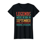 Les légendes des Anniversaires de Septembre sont nées en Septembre Funny T-Shirt Graphique avec Valeur, Femme, Noir, S