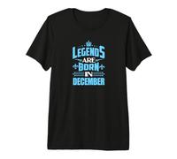 Les légendes Naissent en décembre avec Crown Graphic T-Shirt Haut de Gamme