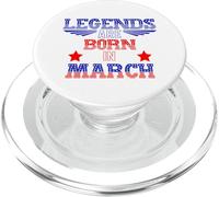 Les légendes Naissent en Mars Stars and Stripes PopSockets PopGrip pour MagSafe