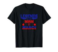 Les légendes Naissent en Mars Stars and Stripes T-Shirt