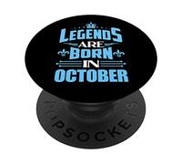 Les légendes Naissent en Octobre avec Crown Graphic PopSockets PopGrip Adhésif
