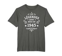 Les légendes sont nées en 1945 Vintage 80e anniversaire T-Shirt