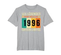 Les Légendes sont nées en 1996 - Anniversaire millésime T-Shirt, Homme Grandes Tailles, Gris Chiné, 4X Tall