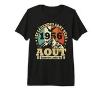 Les Légendes sont Nées en Août 1956 Anniversaire 70 Ans T-Shirt Haut de Gamme