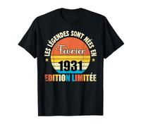Les Legendes Sont Nées En Février 1931 92e Anniversaire T-Shirt