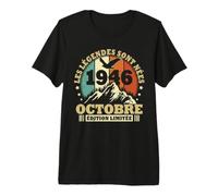 Les Légendes sont Nées en Octobre 1946 Anniversaire 80 Ans T-Shirt Haut de Gamme