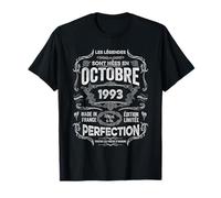Les Légendes sont Nées en Octobre 1993 32e Anniversaire T-Shirt