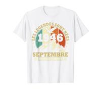 Les Légendes sont Nées en Septembre 1946 Anniversaire 80 Ans T-Shirt Graphique avec Valeur