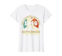 Les Légendes sont Nées en Septembre 1946 Anniversaire 80 Ans T-Shirt Graphique avec Valeur