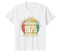 Les Légendes sont nées en Septembre 1975 T-Shirt, Enfant, Blanc, 4 Ans