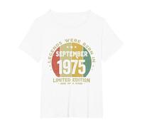 Les Légendes sont nées en Septembre 1975 T-Shirt, Femme Grandes Tailles, Blanc, 2X