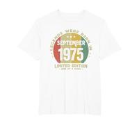 Les Légendes sont nées en Septembre 1975 T-Shirt, Homme Grandes Tailles, Blanc, 3X Tall