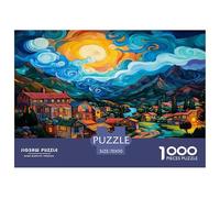 Les Les Villages Papier Puzzle Jeu De Société Adulte Pièces Parfaitement Assorties 1000 Pièces Hamlet Casse-tête Qualité Premium pour Adultes 70x50cm/1000pcs
