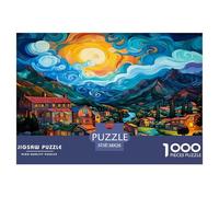 Les Les Villages Papier Puzzle Jeu De Société Adulte Pièces Parfaitement Assorties 1000 Pièces Hamlet Casse-tête Qualité Premium pour Adultes 38x26cm/1000pcs