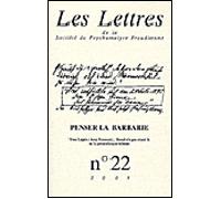Les Lettres de la SPF n°22 Penser la barbarie - Collectif - Campagne Premiere - broché - Livre