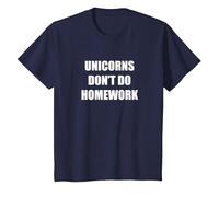 Les Licornes ne Font Pas Leurs devoirs T-Shirt, Enfant, Bleu Marine, 4 Ans