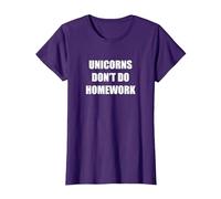Les Licornes ne Font Pas Leurs devoirs T-Shirt, Femme, Violet, 3XL