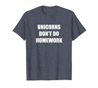 Les Licornes ne Font Pas Leurs devoirs T-Shirt, Homme, Bleu Chiné, 4XL