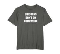 Les Licornes ne Font Pas Leurs devoirs T-Shirt, Homme Grandes Tailles, Asphalte, 6X Tall