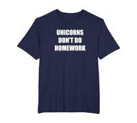 Les Licornes ne Font Pas Leurs devoirs T-Shirt, Homme Grandes Tailles, Bleu Marine, 6X Tall