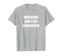 Les Licornes ne Font Pas Leurs devoirs T-Shirt, Homme, Gris Chiné, L