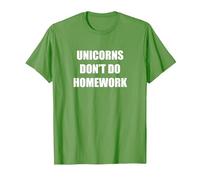 Les Licornes ne Font Pas Leurs devoirs T-Shirt, Homme, Herbe, XL