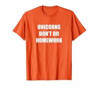 Les Licornes ne Font Pas Leurs devoirs T-Shirt, Homme, Orange, 3XL
