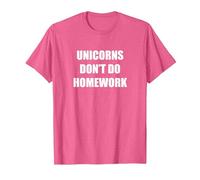 Les Licornes ne Font Pas Leurs devoirs T-Shirt, Homme, Rose Chiné, 3XL