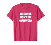 Les Licornes ne Font Pas Leurs devoirs T-Shirt, Homme, Rouge Chiné, M