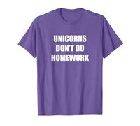 Les Licornes ne Font Pas Leurs devoirs T-Shirt, Homme, Violet Chiné, L