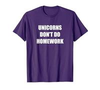 Les Licornes ne Font Pas Leurs devoirs T-Shirt, Homme, Violet, XXL