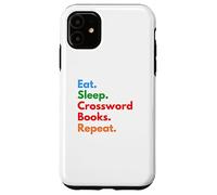Les livres de mots croisés Eat Sleep se répètent pour les amateurs de mots croisés Coque pour iPhone 11