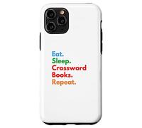 Les livres de mots croisés Eat Sleep se répètent pour les amateurs de mots croisés Coque pour iPhone 11 Pro