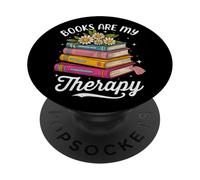 Les Livres sont ma thérapie Stack Flowers PopSockets PopGrip Adhésif