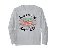 Les Livres sont ma Vie Sociale Les Amateurs de Livres Bibliophile Retro Manche Longue