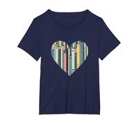 Les Livres sont Mon langage d'amour - Bookworm Gift T-Shirt, Femme Grandes Tailles, Bleu Marine, 6X