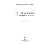 Les lois naturelles de l'ordre social