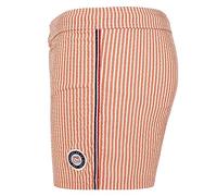 les loulous de la plage - Maillot Short de Bain Homme Stripe Court et Moulant rayé Orange et Blanc - Octave 261 Taille L 42-44