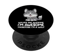 Les Loups-Loups sont géniaux Je suis génial Donc Je suis Un Loup PopSockets PopGrip Adhésif