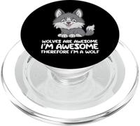 Les Loups-Loups sont géniaux Je suis génial Donc Je suis Un Loup PopSockets PopGrip pour MagSafe