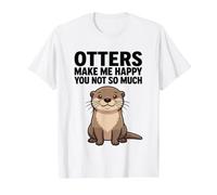 Les loutres me rendent Heureuse, Pas Tant Que ça T-Shirt Graphique avec Valeur, Homme, Blanc, L