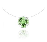 LES LUCILLES Collier Invisible Ras-de-Cou - Solitaire Brillant - Argent 925 - Couleur au Choix