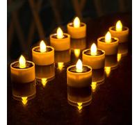 Les lumières de thé solaires extérieur imperméables, 8pcs rechargeable crépuscule à l'aube de petites bougies votives solaires, petite lumière scintillante sans flamme pour la fenêtre lanterne